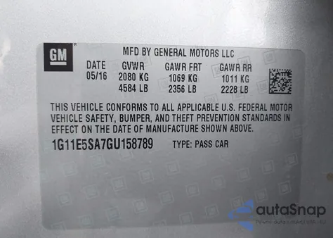 2016 Chevrolet Malibu Limited Ltz from USA, damaged, VIN 1G11E5SA7GU158789
